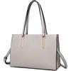 Miss Lulu Borsa a mano da donna in pelle PU, stile retrò, borsa a tracolla da donna, borsa shopper per lavoro, shopping vacanze, 1-2 grigio, Rétro
