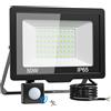 vighep 50W Faretto LED da Esterno Con Sensore di Movimento, 5000LM IP65 Impermeabile Faro LED Esterno Faretti LED, 6500K Lampada Fari Luce Esterno per Giardino, Cortile, Bianca Fredda