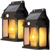 Electri-HQ Faretto Esterno Solare in Stile Retrò, 2 Pezzi, LED, 3 Modalità Con Rilevamento Del Movimento, Impermeabile IP65, per Patio Giardino Garage