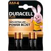 Duracell Duracell Pila stilo AAA plus 4pz