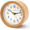 YsyYey Sveglia analogica, sveglia per bambini senza ticchettio con funzione snooze, orologio da notte in legno a batteria per camera da letto, casa, cucina e viaggi
