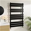Warmehaus Radiatore scaldasalviette a pannello piatto minimalista nero 1000 x 600 mm - moderno riscaldamento centralizzato salvaspazio - perfetto per il bagno