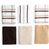 BOSKIMO Strofinacci Cucina Premium Cotone - Set 6 Panni Cucina in Microfibra e Spugna, Canovacci Assorbenti in Cotone, Panni Pulizia Beige e Marrone