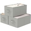 GUOHNHE Scatole Portaoggetti, Set da 3 Ceste per Armadio, Cubi Contenitori Salvaspazio con 2 Manici, Wardrobe Organizer Non Tessuto, 47 x 28 x 20 cm, Grigio, XSNY11GL-3