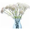 Rikyo Bouquet da 10 mazzi di garofani artificiali in seta, testa di fiore singola 52 cm e foglia verde per oggetti di scena per la casa, decorazione per la casa, decorazione per matrimoni, fiori (bianco)