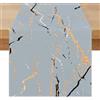 Miuyunya Runner da Tavola Blu Navy e Grigio Runner Tavolo Moderno Marmo Trama Dorata 40 x 240 cm Rettangolare Tovaglia per Feste Decorazione per Matrimoni Cucina Soggiorno Matrimoni Lino