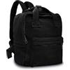 Boziee Zaino da donna in tela/corda, zaino da città per ragazze, zaino per scuola, viaggi, lavoro unisex, Nero , L