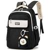 Makukke Zaino per la scuola da ragazza, impermeabile, 5° grado 30 l, zaino per la scuola, zaino per la scuola, zaino per bambini, con grazioso ciondolo (Nero)