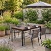FurnitureR Tavoli da pranzo da giardino in marrone, stile puré ed elegante per 4-6 persone, piano in legno spesso con struttura in metallo, per terrazza, patio, giardino, 120 x 70 x 75 cm