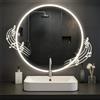 CLP Specchio da Bagno Laconia con Illuminazione, Altoparlante Bluetooth, Specchio da Bagno antiappannamento, Specchio da Parete Rotondo LED, Dimensione:Ø 80