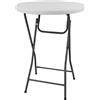 milani home MilaniHome.it - Tavolo Catering Alto Rotondo in Metallo E ABS Bianco Diametro 60 Pieghevole per Ristorante Matrimoniodi coloreGrigio