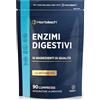 Horbäach Enzimi Digestivi Completi con Betaina HCl | Integratore Alimentare con Amilasi, Proteasi, Lattasi e Cellulasi | 90 Compresse Vegane | Digestive Enzymes | di Horbaach