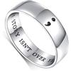 HOOHWE Inspirational Jewelry S925 - Anello con punto e virgola per uomini e donne unisex, larghezza 6 mm, 57 (18.1), Argento sterling