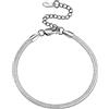 GOLDCHIC JEWELRY Bracciale a catena a serpente piatto per donne e uomini, 3 mm/5 mm, braccialetto a maglia a spina di pesce, 16,3 + 5,1 cm, 6.3+2 Inches (16+5cm), Acciaio inossidabile, Nessuna pietra