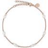 GD GOOD.designs Cavigliera con Vere Perle d'Acqua Dolce Impermeabile - Regolabile da Donna in Oro, Argento e Oro Rosa