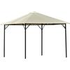 Outsunny Gazebo da Giardino ed Esterno 3x3m in Metallo con Doppio Tettuccio, Bianco e Crema