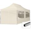 TOOLPORT Gazebo Pieghevole Giardino 3x6m - 4 Laterali Alluminio Telo Idrorepellente Padiglione Mercati Sagre Crema