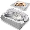 RWSRW Cuccia per gatti, lavabile, morbido cuscino per gatti, 2 in 1, per gatti e cani di piccola taglia, 60 cm x 50 cm, grigio