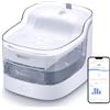 PETGUGU Fontana ad acqua gatto con pompa senza fili, controllata da APP, 20dB ultra silenziosa, 8-filtrazione, 2L fontana ad acqua per gatti, 50 cm rilevatore di movimento, Wi-Fi 2,4 GHz, PF1(marmo)