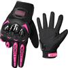 LVNRIDS Guanti da Moto Full Finger Touch Screen Donna Uomo Guanti Sportivi da Esterno per Motocross Ciclismo Campeggio Caccia Arrampicata Rosa XXL