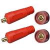 RIVERWELD Cavo di saldatura TIG Pannello Connettore spina ROSSO DKJ10-25 DKZ10-25 200Amp Raccordo rapido 2 set