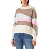 VERO MODA Vmdoffy Art LS O-Collo Maglione Ga Boo, Birch/Dettagli: Lentil Marrone + Skyway + bustina Rosa, M Donna