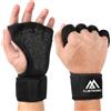 flintronic Guanti da Allenamento Aperti, Guanti da Traspiranti e Antiscivolo, Guanti Palestra con Polsiere, per Sollevamento Pesi, Bodybuilding, Allenamento, Palestra, Unisex -L