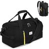 SKYSPER Borsone Palestra 40l Borsa Ginnastica Borsone da Viaggio Borsa Piscina con Scompartimento Scarpe Divisorio Bagnato e Asciutto per Uomo E Donne (Nero)