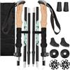 Xinxinphi 2Pcs Bastoni Trekking Alluminio con Manico Sughero Antiurto, Bastoncini Trekking Nordic 110-125cm Regolabili, Racchette Walking Pieghevoli Ultra Leggeri per Uomo Donna Escursionismo, Campeggio, Sci