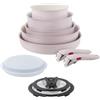Tefal Ingenio Serenity, 11 pezzi, edizione completa, rivestimento antiaderente, induzione, impilabile, Pink Clay, L830SB04