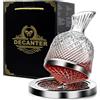Generisch Decanter per Vino 1500mL, Decanter Whisky in Vetro Cristallo Senza Piombo, Decanter per Whisky 360° Girevole per Whisky E Vino,Decantatore Da Vino Scatola Regalo Design Adatto per Il Regalo