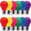 BHMAOYN E27 Lampadine Colorate LED,Mini 5W G45 Lampadine Colorate,Colori Misti Rosso Rosa Verde Blu Viola Giallo, per Halloween Natale Party Bar Luci Natalizie All'aperto Del Patio,Pacco Da 12