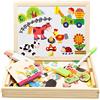 Felly Giocattoli Montessori 3 4 5 Anni, Puzzle di Legno Gioco Educativo per Bambini Bambino Bambina, Giochi Creativi Magnetic Puzzle Games con Lavagna Double Face, Educativi Tavolo da Disegno
