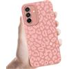 Coalbooliy Custodia Per Samsung Galaxy A56 6,7'', Cellulare Rosa Silicone Morbido Cover per telefono Aesthetic Modello Leopardato Disegni Protezione Fotocamera Antiurto Protettiva Case, 07