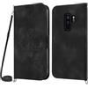 Netany Cover per Samsung Galaxy S9 Plus con Cordino, Flip Portafoglio Custodia in Pelle, [2 Porta Carte][Chiusura Magnetica],Custodia Libro Antiurto Cover con Laccio per Samsung S9 Plus (Nero)