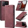 Azororo Cover per Xiaomi Poco X6 Pro 5G, Premium PU Pelle Custodia, Magnetica Carta Fessura Portafoglio Case, Flip Cavalletto Custodia per Xiaomi Poco X6 Pro - Vino Rosso