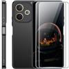 zZjoOoj Cover per OPPO A5 Pro 5G/4G Custodia Con 2 Pezzi Pellicola Vetro Temperato, Traslucida Opaco Retro Antiurto Cellulare Custodia,Antiurto, Anti-Graffio (Nero)