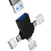 zoyuzan Adattatore USB C Lightning Micro USB a USB-A (3 in 1), OTG 3.0, per Apple MFI Certified Camera Splitter USB scheda di memoria per iPad spina per iPhone 15 14, compatibile con Samsung