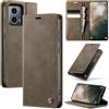 owlhold Custodia Motorola Moto g34 Portafoglio Flip [Antiurtoo][Cavalletto][Carta Fessura] Cover Pelle per Motorola Moto g34 - Caffè