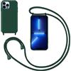 GoodcAcy Cover con Collana per iPhone 13 Pro,Custodia Silicone Liquido con cordini,Custodie con Regolabile Collana Antiurto AntiGraffio Case con Laccio Tracolla per iPhone 13 Pro,Verde
