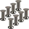 SOTECH 8 pezzi piedini per mobili TERRA altezza 100 mm acciaio inox spazzolato altezza regolabile fino a max. 15 mm, caricabile fino a 250 kg/per piede