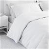 Corredocasa Copripiumino Matrimoniale e Singolo in Microfibra, Made in Italy - Set Copri Piumino Bianco con Sacco per Piumone e Federe (Due Piazze 200X250 cm)