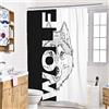 ENEN Enhome Tenda da Doccia Antimuffa Impermeabile Poliestere 3D Motivo Testa di Lupo Creativa Tende da Bagno, Tende per Vasca da Bagno con 12 Ganci di Plastica (Lupo Bianco Nero,180x200cm)
