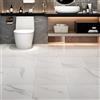 Livelynine Pavimento PVC Adesivo Marmo Bianco Mattonelle Adesive Pavimento 30x30CM Pavimenti Adesivi Interno Bianco Impermeabile Piastrelle Adesive Cucina Parquet Adesivo Pavimenti Bagno 4 Piastrelle