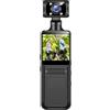 FOLODA Action camera portatile, girevole a 180°, videocamera tascabile 4K-HD WiFi abilitata, con clip per microfono, schermo LCD HD da 1,3 pollici per ciclismo, corsa, riprese video video vlog da