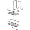 Gedy Portaoggetti appendibile da doccia Gedy 24x22x49 cm in metallo cromato con due mensole | Tito Round