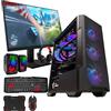 Golook KIT PC Gaming Fisso Dekstop Bundle + Monitor 27 + Accessori - Ryzen 5 4500, RTX 3060 12GB, SSD 1TB, 32GB RAM, Dissipatore a Liquido, 6 Ventole