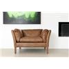 PIB Poltrona in pelle marrone stile scandinavo, 1 posto, 107x84x68 cm, design vintage e comfort superiore