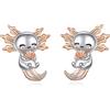 EUDORA Harmony Ball Orecchini a Lobo con Gatto in Argento Sterling da Donna, Orecchini a Cerchio con Gatto Carino Orecchini con Stella di David Orecchini con Fiocco di Neve Gioielli Regalo