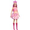 Barbie - Bambola sirene e unicorni, con capelli fanstasia e cerchietto, corpetto ispirato alle conchiglie e gonna colorata, stivali inclusi, giocattolo per bambini, 3+ anni, HRR13